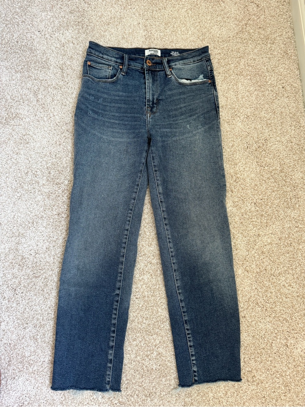 Kensie Straight Leg Jeans in Dark Blue Wash